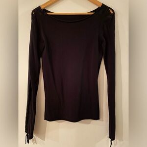 Goth Style Top with Side Lace Sleeves